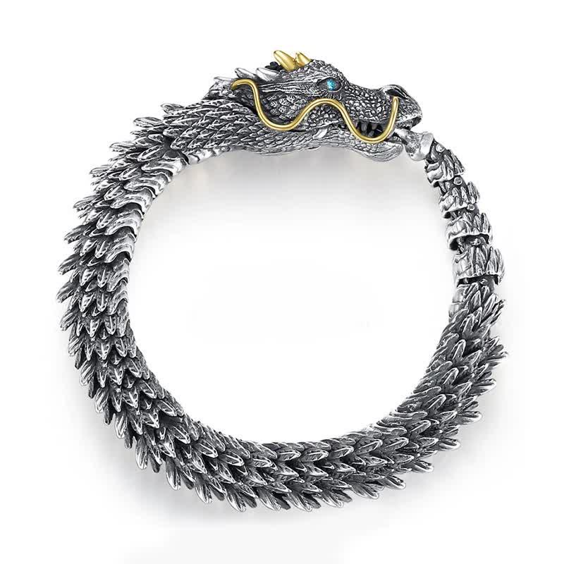 Buddha Stones Nordischer Drache, handgefertigtes Amulett, Glücksschutz, Kettenarmband