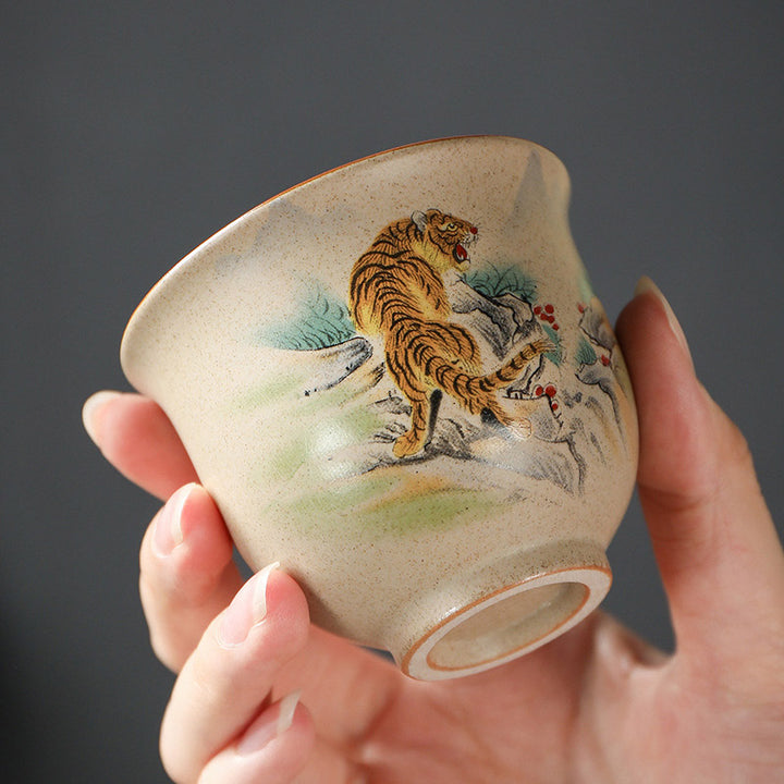 Buddha Stones, 12 chinesische Sternzeichen, Keramik-Teetasse, Kung-Fu-Teetasse, 130 ml