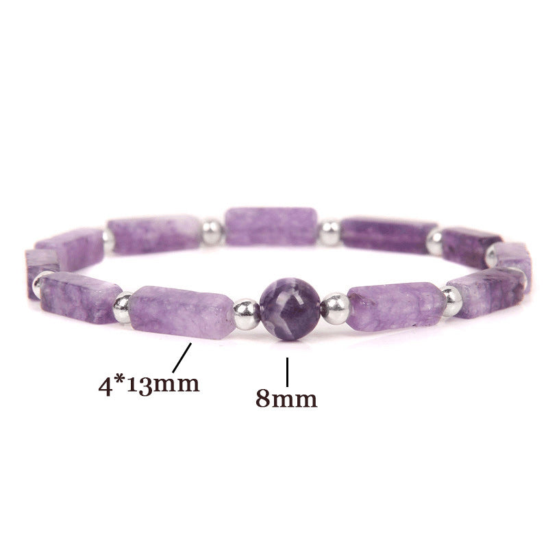 Buddha Stones Natürliches Kristall-Amethyst-Tigerauge-Armband für spirituelle Balance