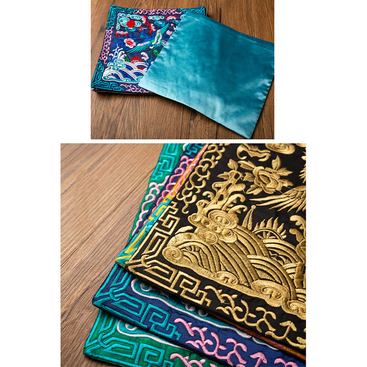 Buddha Stones, Phoenix, Drache, Kirin, Stickerei, Tassenunterlage, Teetasse, Untersetzer, Kung-Fu-Teematte