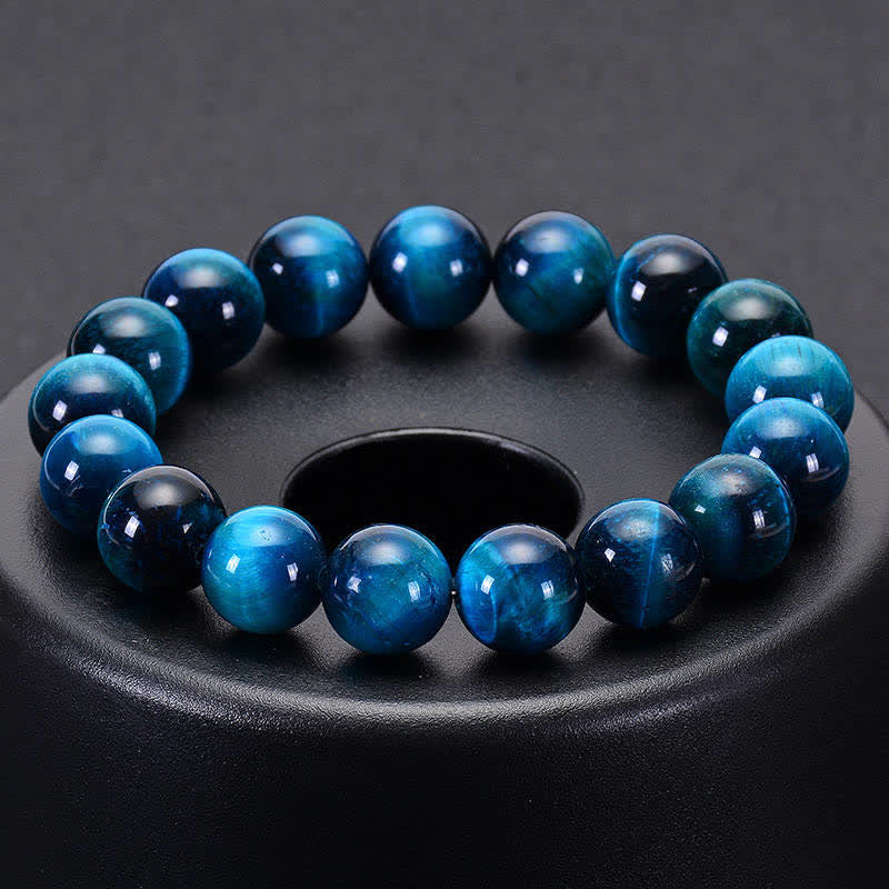 Buddha Stones Blaues Tiger-Augenschutz-Armband