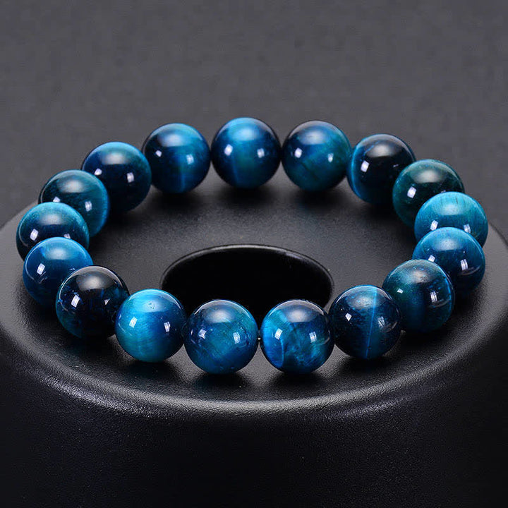 Buddha Stones Blaues Tiger-Augenschutz-Armband