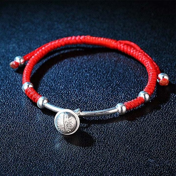 Buddha Stones FengShui Lucky Red String Bell Armband