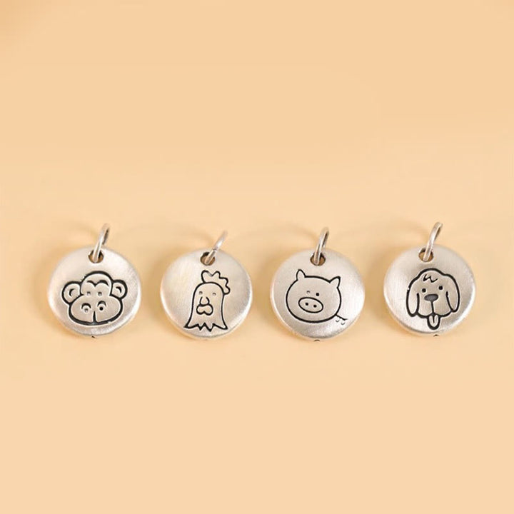 Buddha Stones Handgefertigtes geflochtenes Armband aus 999er-Sterlingsilber, Jahr des Drachen, niedliches chinesisches Sternzeichen, Glück