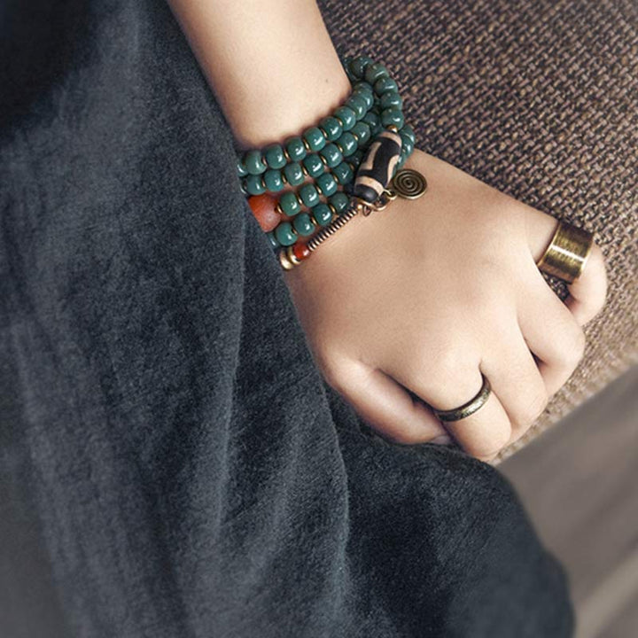 108 Mala-Perlen, Bodhi-Samen, Dzi-Perlen, Weisheitsarmband