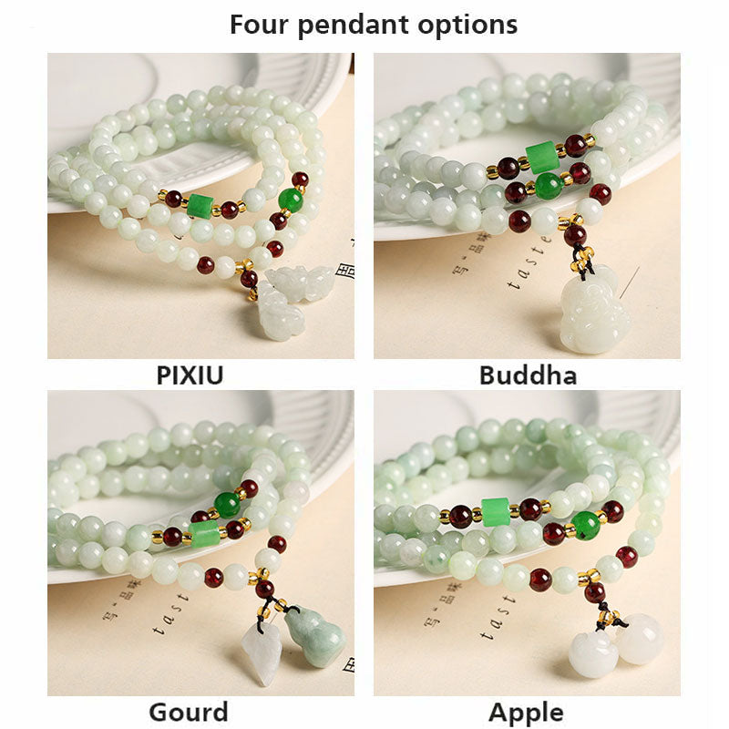 Buddha Stones, natürliches Jade-Pixiu-Buddha-Armband der Fülle