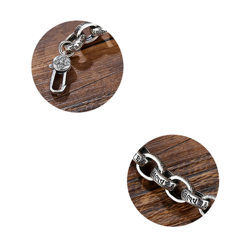 925 Sterling Silber Om Mani Padme Hum gravierter Friedensarmband-Armreif