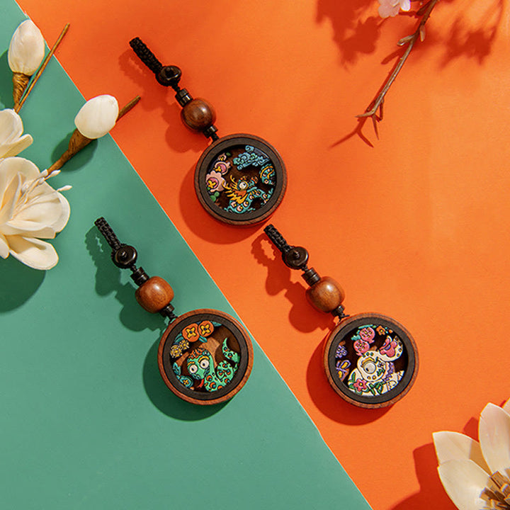 ❗❗❗Ein Flash-Sale – Buddha Stones, Jahr des Drachen, handbemalter chinesischer Sternzeichen-Schlüsselanhänger aus Palisander, geschnitzt, ruhig