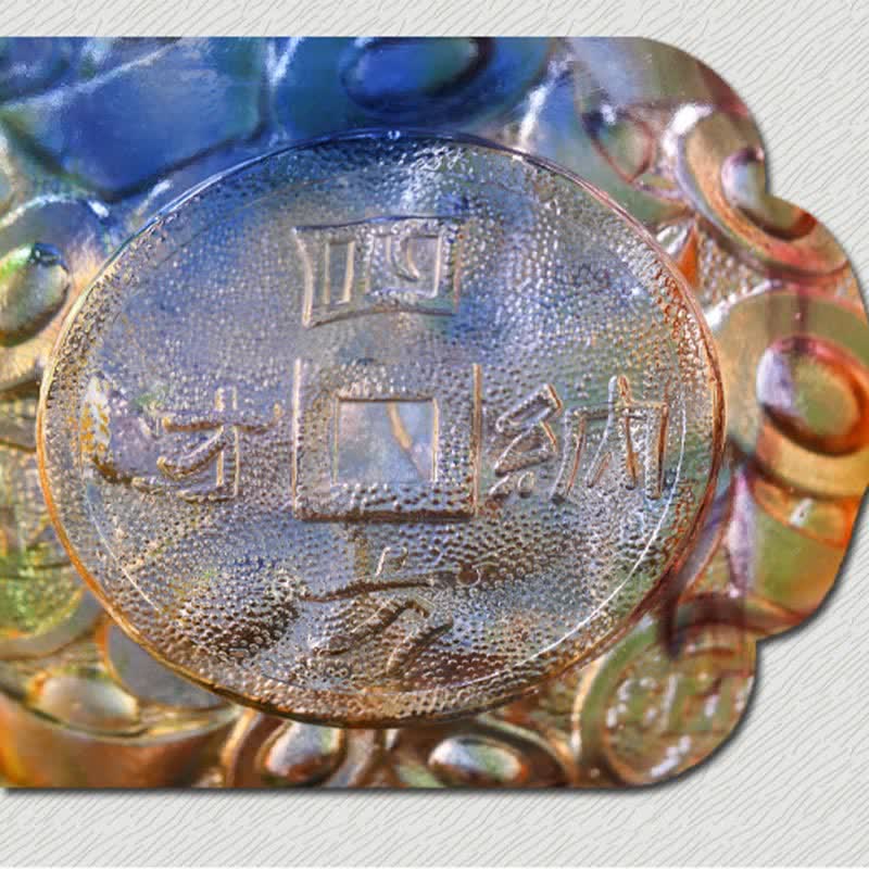 Handgefertigte Liuli Kristall-Schatzschale, Kunststück, Heimdekoration