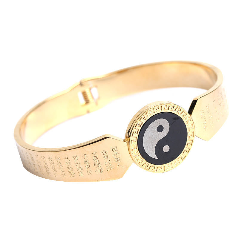 Buddha Stones, Yin Yang, Lotus, Om Mani, Padme Hum, Mantra, Titanstahl, Harmonie-Armband