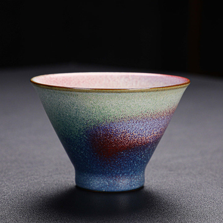 Buddha Stones Retro Rot Farbverlauf Kiln Change Keramik Teetasse Kung Fu Teetasse