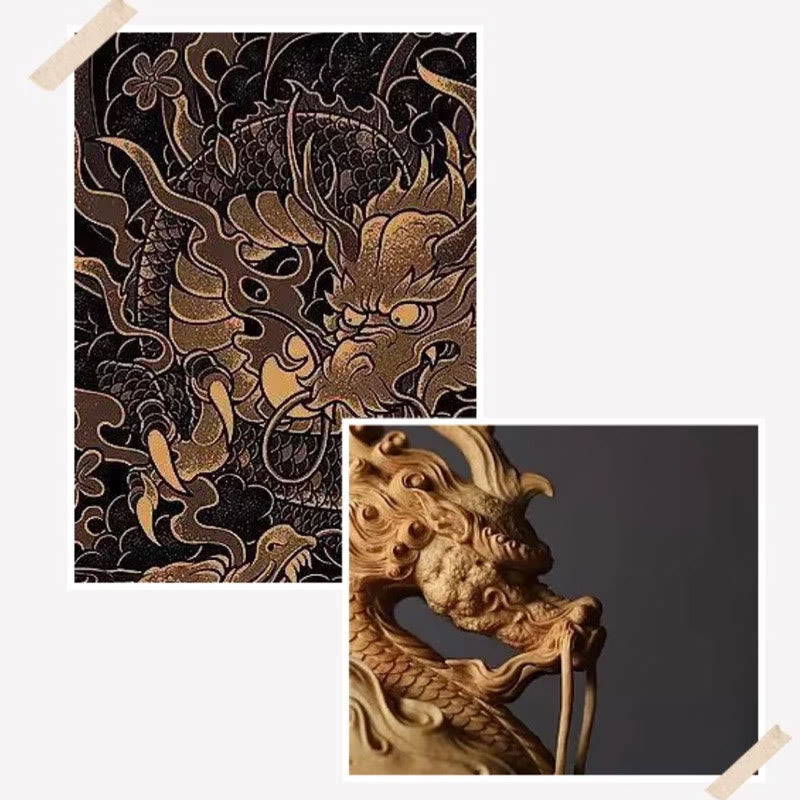 Buddha Stones 925 Sterling Silber Jahr des Drachen runder Fu-Charakter-Drachen-Erfolgs-Halskettenanhänger