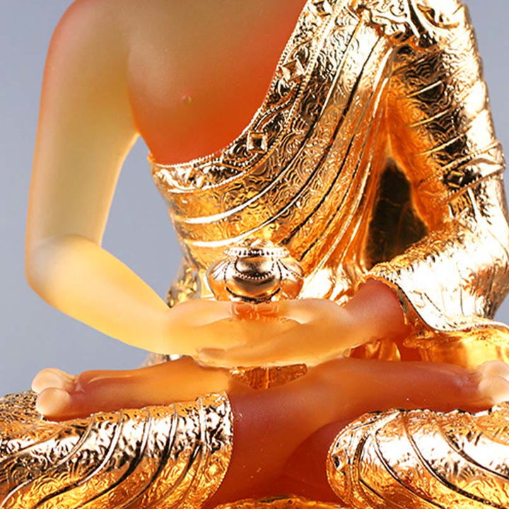 Buddha-Steine Buddha handgefertigte Figur Liuli Kunstwerk Gelassenheitsstatue Heimdekoration