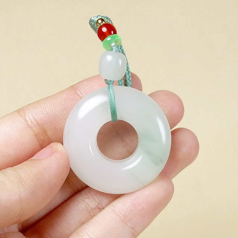 Halsketten-Anhänger mit Buddha Stonesn, natürlicher Jade, Friedensschnalle, Wohlstand