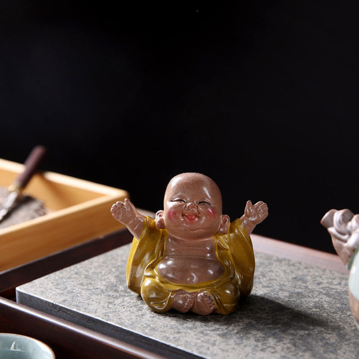 Buddha Stones, Farbwechsel, lachender Buddha, Kunstharz, Teehaustier, Reichtum, Heimfigur, Dekoration