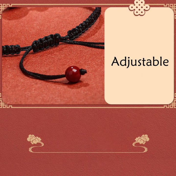 Armband mit Buddha Stonesn, natürlichem Zinnober, Friedensschnalle, Segen