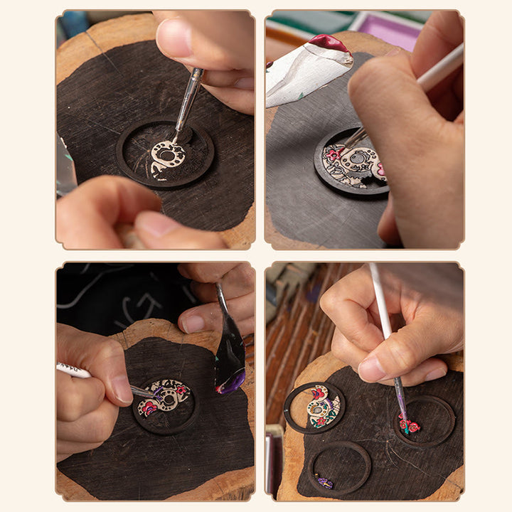 ❗❗❗Ein Flash-Sale – Buddha Stones, Jahr des Drachen, handbemalter chinesischer Sternzeichen-Schlüsselanhänger aus Palisander, geschnitzt, ruhig