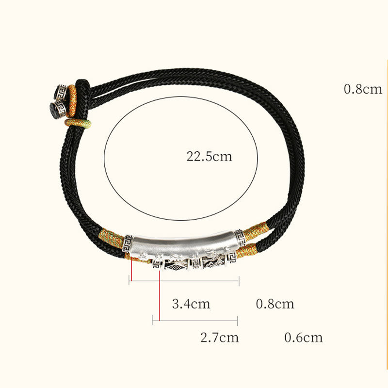 Buddha Stones 999 Sterling Silber Handgefertigtes Om Mani Padme Hum Peace geflochtenes Armband