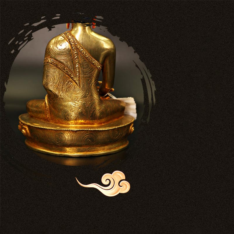 Buddha Shakyamuni Medizin Buddha Mitgefühl Kupfer vergoldet Statue Dekoration