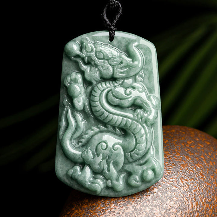 Buddha Stones, Jahr des Drachen, chinesisches Sternzeichen, Drache, Jade, Erfolg, Amulett, Halskettenanhänger