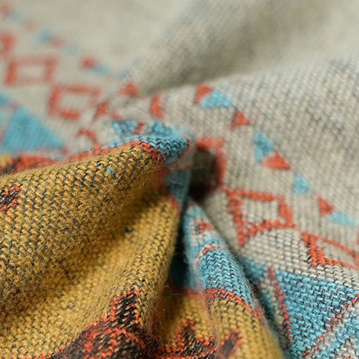 Tibetischer Schal mit Buddha Stonesn, Rautenmuster, warmer Wintermantel