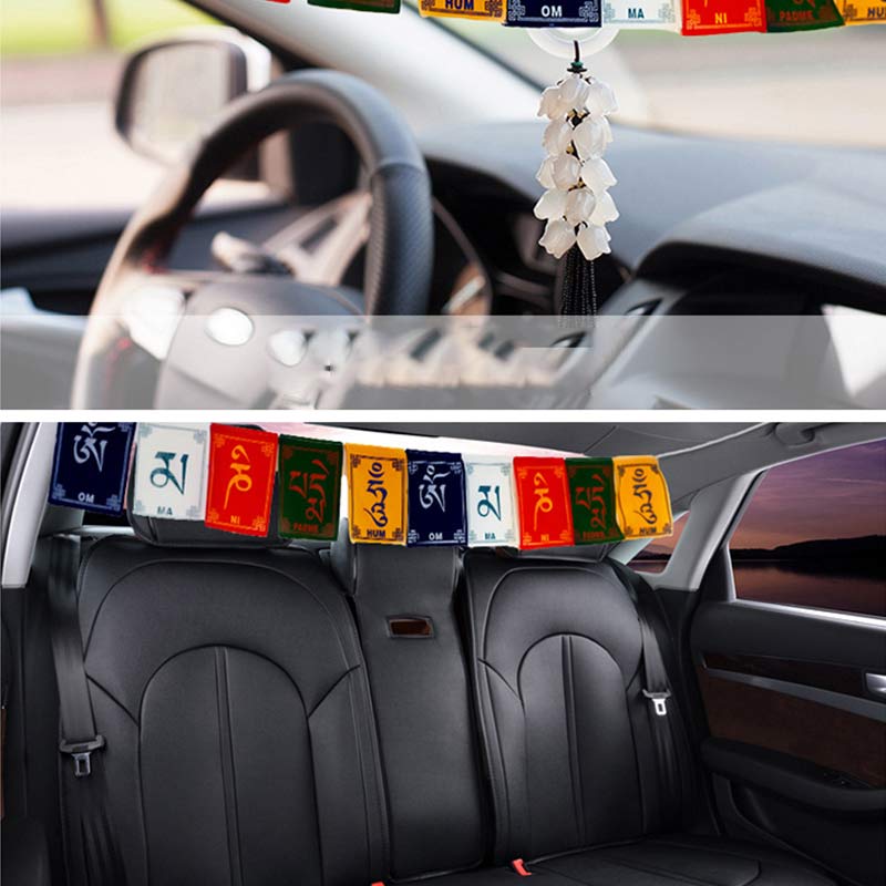 Tibetischer Segen Windpferd Om Mani Padme Hum Outdoor Auto Gebetsfahne Dekoration