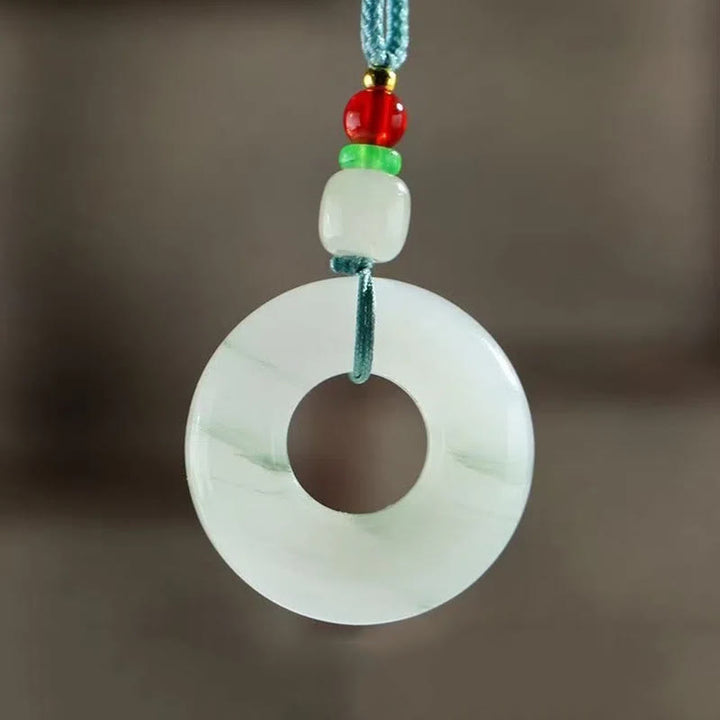 Halsketten-Anhänger mit Buddha Stonesn, natürlicher Jade, Friedensschnalle, Wohlstand