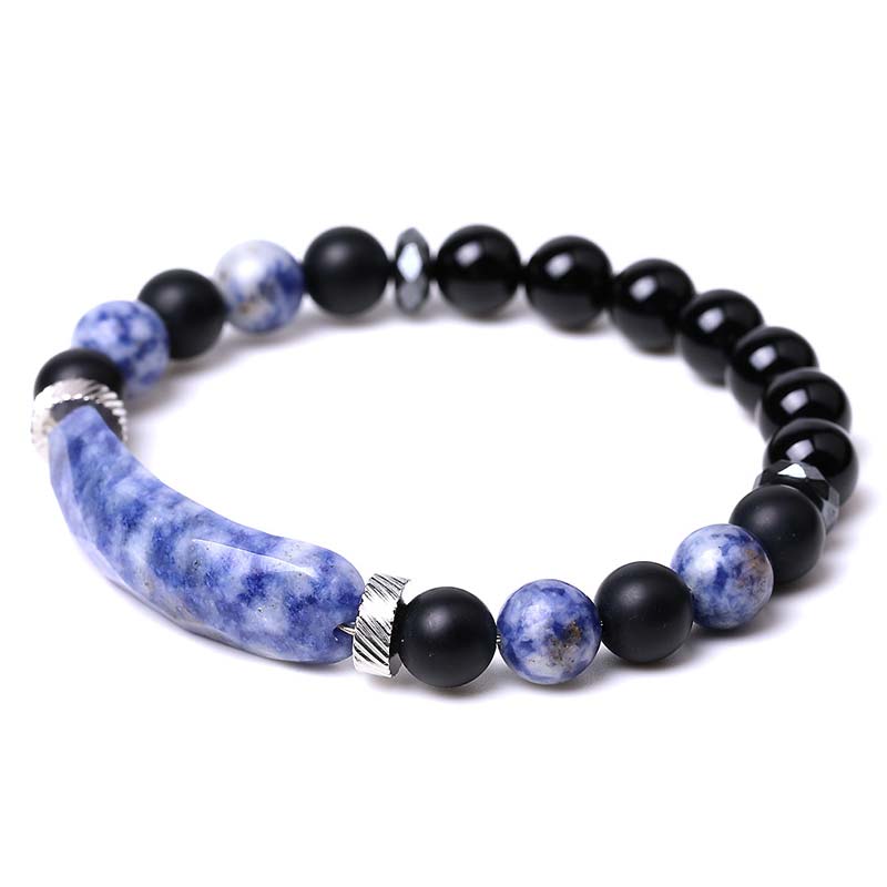 Buddha Stones Naturkristall-Heilarmband mit blauem Aventurin