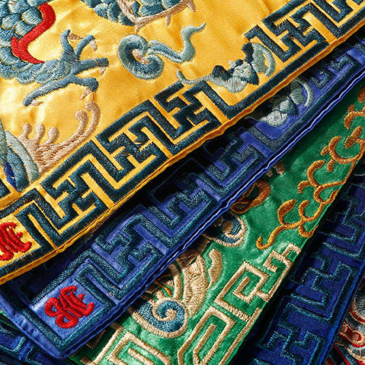 Buddha Stones, Kranich, Phönix, Drache, Kirin, bestickt, Tassenunterlage, Teetasse, Untersetzer, quadratisch, Kung-Fu-Teematte