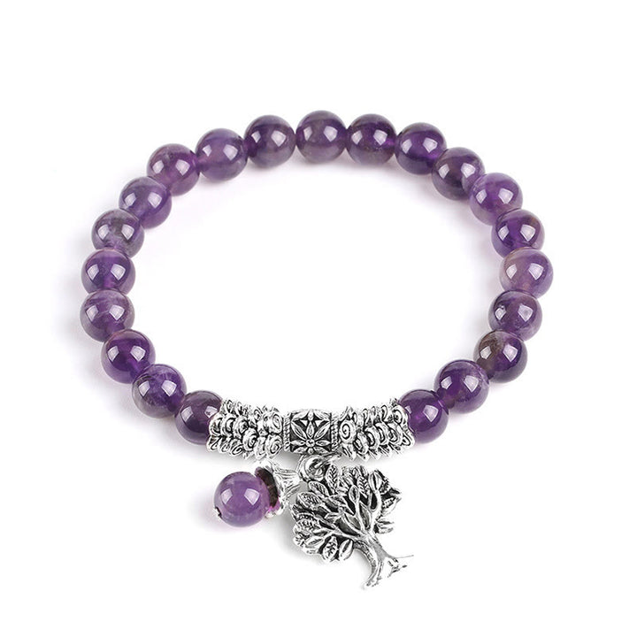 Buddha Stones, natürlicher Edelstein, Baum des Lebens, Glücksbringer, Stretch-Armband