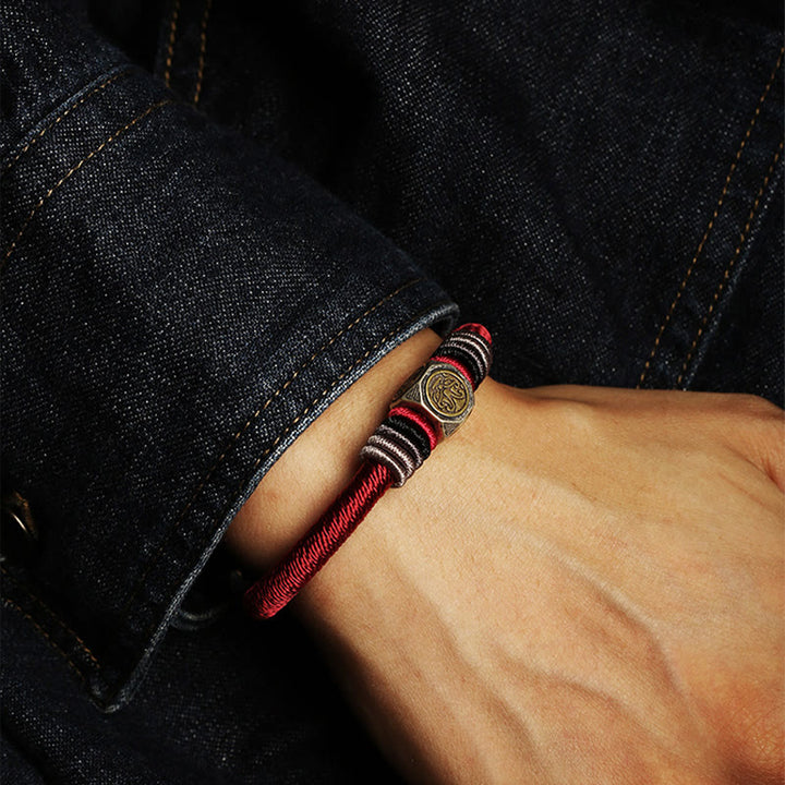 Buddha Stones 925 Sterling Silber Perfect Knot King Kong Knot Faith Strength Armband