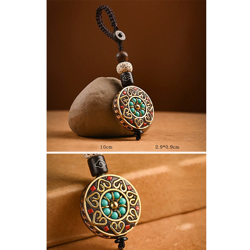 Buddha Stones Tibetan Om Mani Padme Hum Bodhi Seed Peace Schlüsselanhänger