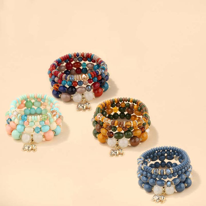 Elefanten-Kristall-Glücksheilungs-Charm-Armband