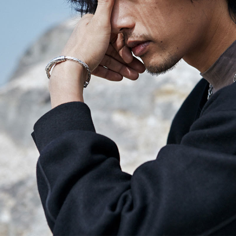 Buddha Stones Tibet Om Mani Padme Hum Gravur Fokus Manschettenarmband Armreif