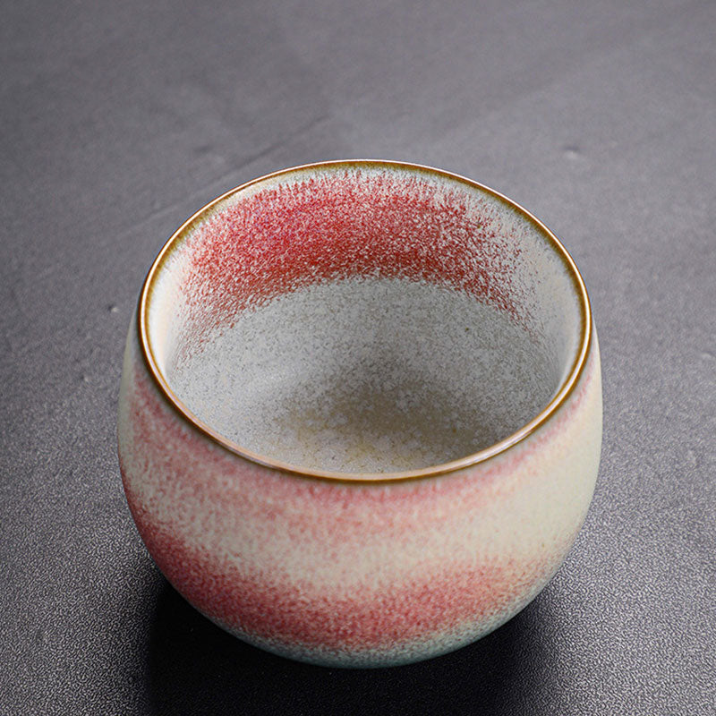Buddha Stones Retro Rot Farbverlauf Kiln Change Keramik Teetasse Kung Fu Teetasse