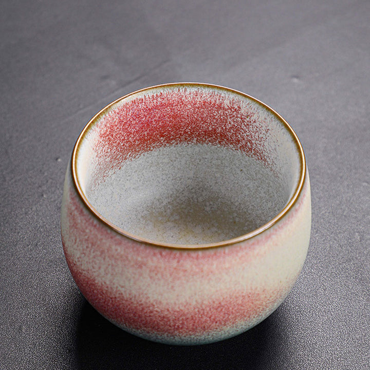 Buddha Stones Retro Rot Farbverlauf Kiln Change Keramik Teetasse Kung Fu Teetasse