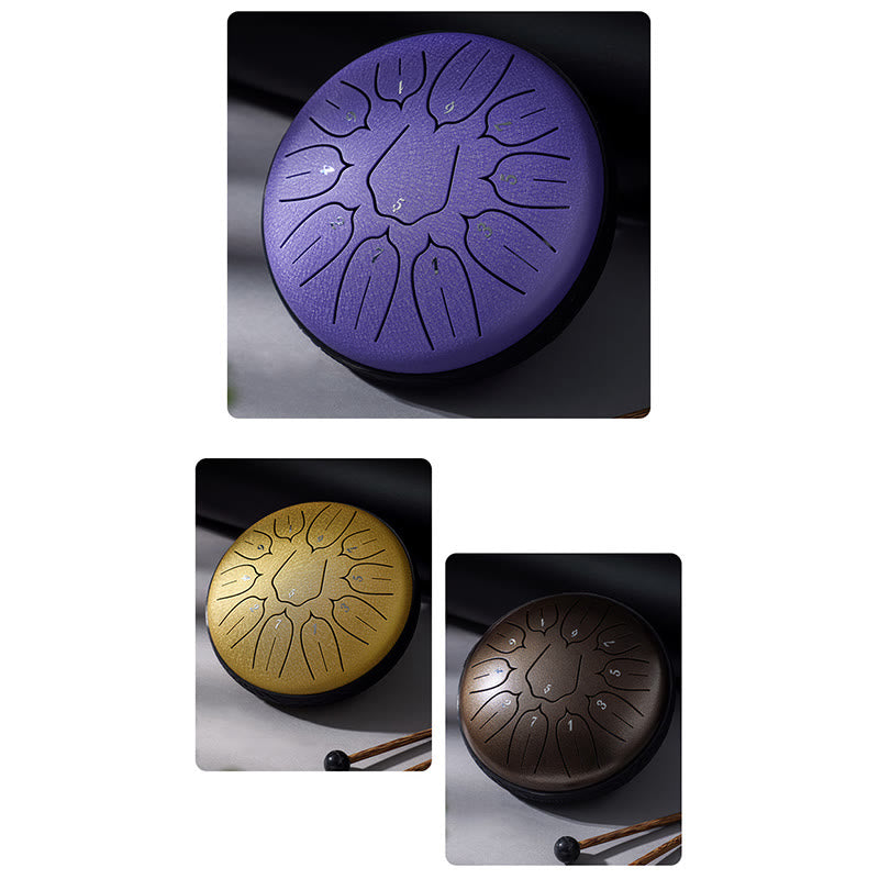 Buddha Stones Steel Tongue Drum Sound Heilung Meditation Yoga Lotus Drum Kit 11 Note 6 Zoll