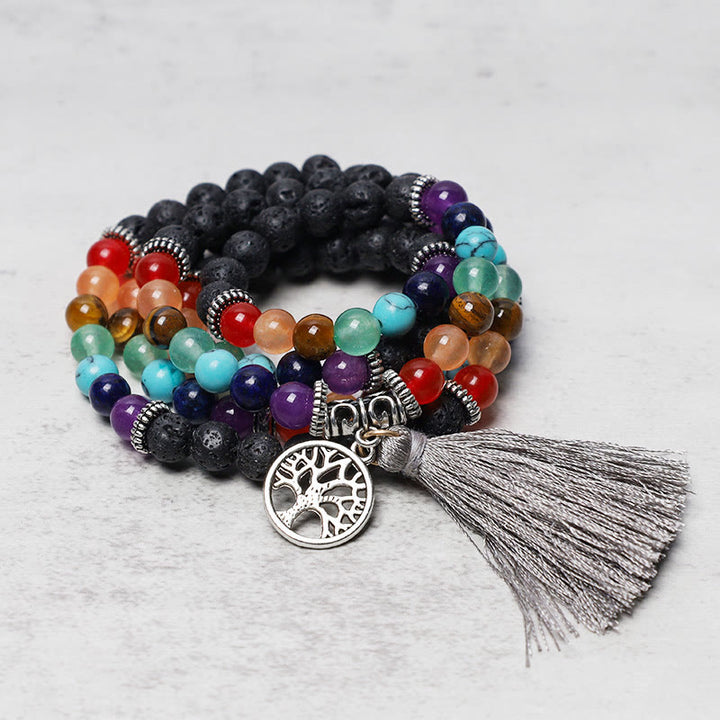 Buddha Stones, Heilkristall, Mala-Gebetsperlen, 108 Meditation, Heilung, mehrschichtiges Armband, Halskette