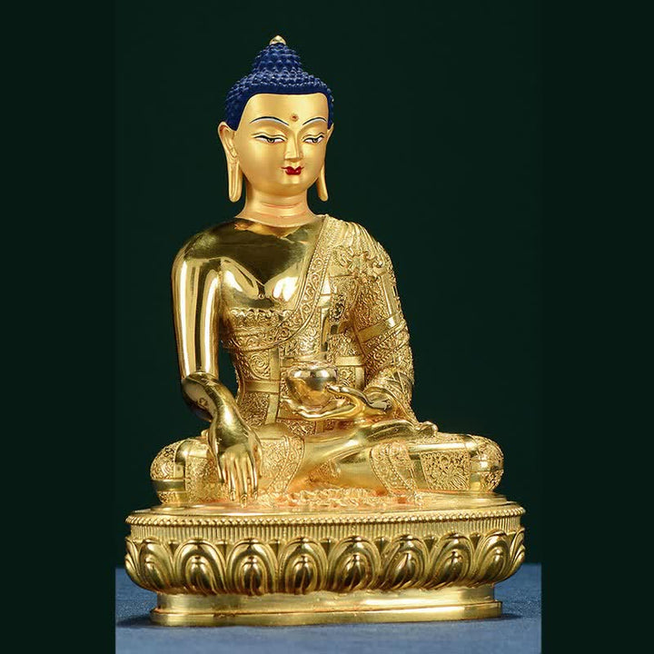 Buddha Shakyamuni Figur Erleuchtung Kupferstatue Heimdekoration
