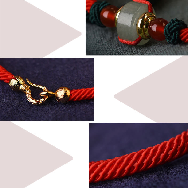 Buddha Stones Tibetisches grünes Aventurin-Glücksgeflecht-Armband