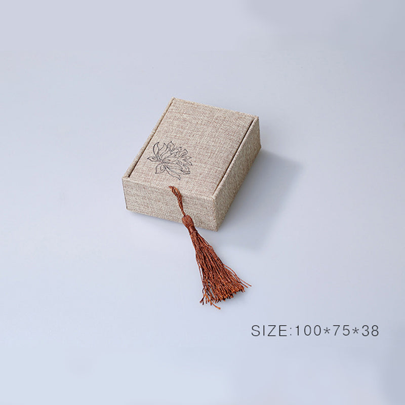 Buddha Stones, Lotus-Muster, Schmuck-Aufbewahrungsbox, Geschenkbox, Quasten