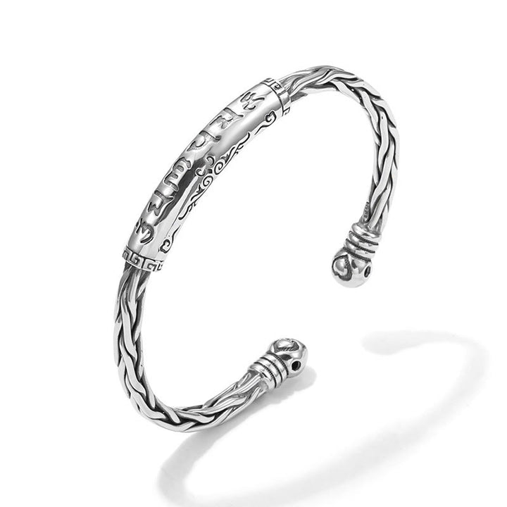 Buddha Stones Tibet Om Mani Padme Hum Gravur Fokus Manschettenarmband Armreif