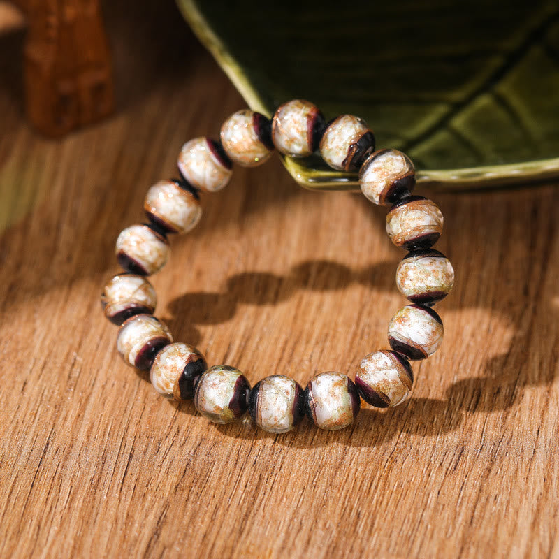 Buddha Stones Tibetisches klassisches Liuli-Glasperlen-Armband für Glück und Reichtum
