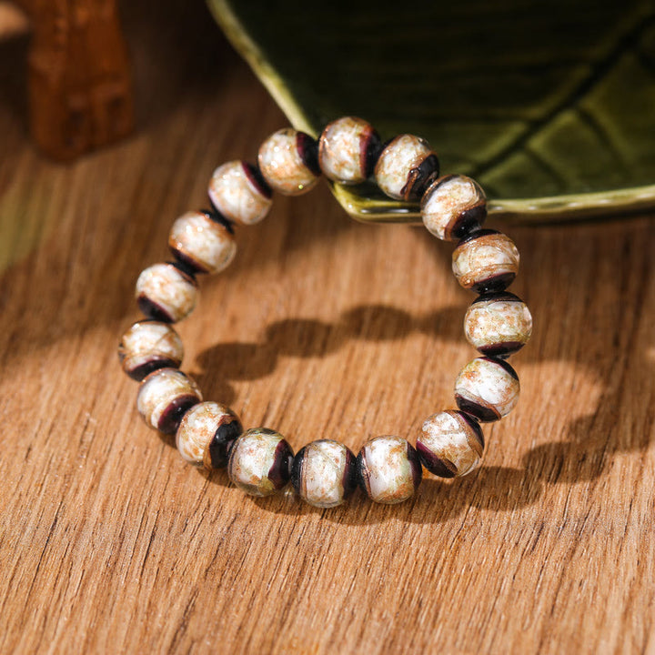 Buddha Stones Tibetisches klassisches Liuli-Glasperlen-Armband für Glück und Reichtum