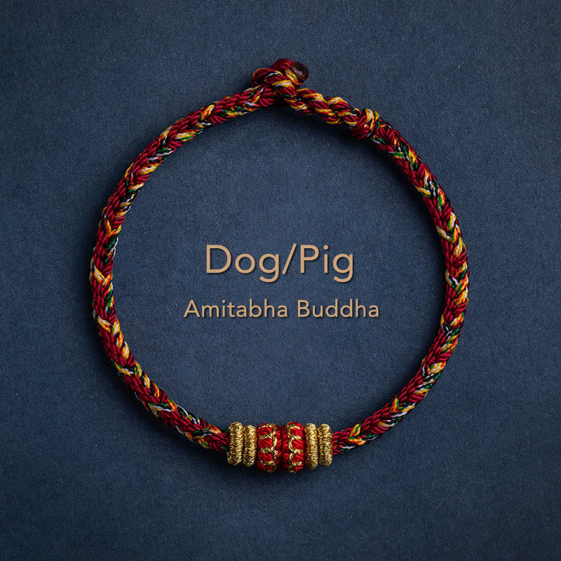 Buddha Stones, handgefertigt, chinesisches Sternzeichen, Natal, Buddha, Glück, Stärke, geflochtenes Armband