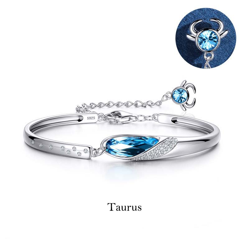 Buddha Stones 925 versilbertes Kupfer 12 Sternzeichen-Charm-Armband