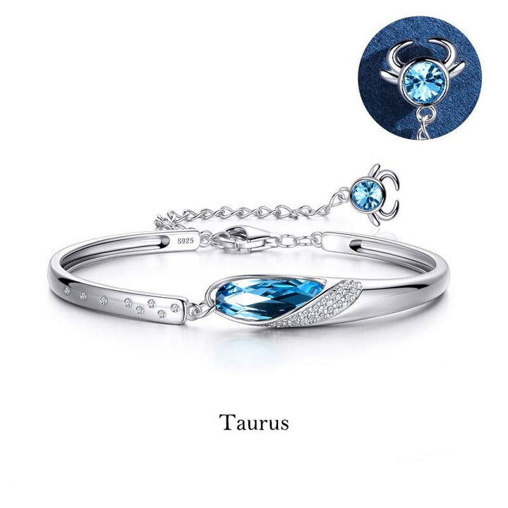 Buddha Stones 925 versilbertes Kupfer 12 Sternzeichen-Charm-Armband