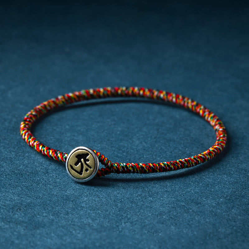 Buddha Stones, handgefertigt, 925er-Sterlingsilber, chinesisches Sternzeichen, Natal-Buddha-Schutz, buntes Seil-Armband