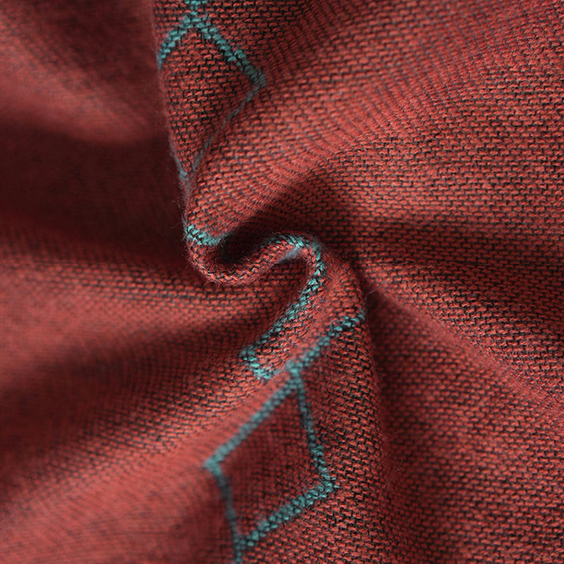 Buddha Stones Tibetischer Schal, gestreift, Rautenmuster, für den Winter, warm, weich