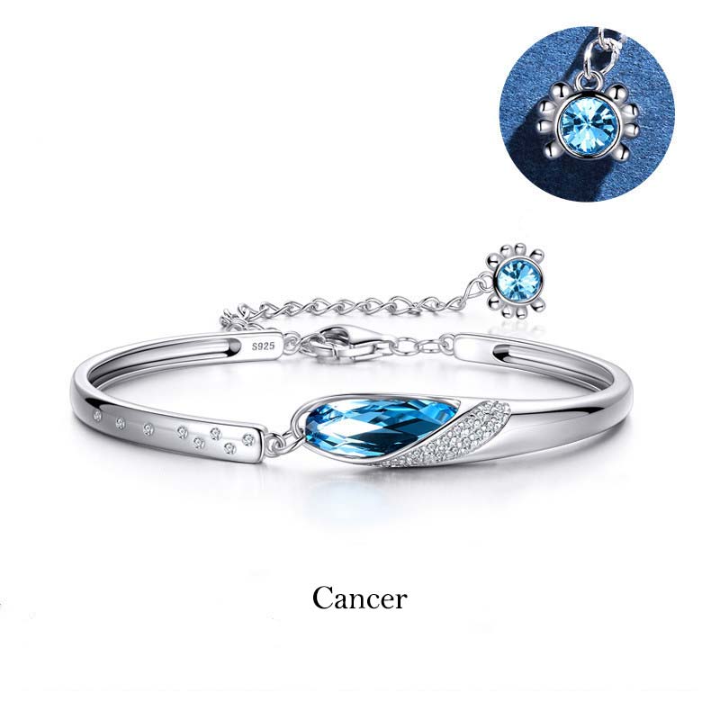 Buddha Stones 925 versilbertes Kupfer 12 Sternzeichen-Charm-Armband